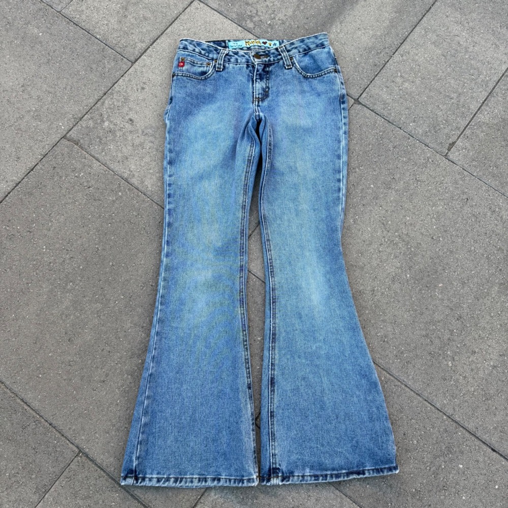 Vintage Mudd Flare Jeans Y2K Low Rise Bell Bottom Medium Wash Denim Size 1